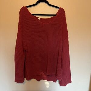 Cozy Red Knit Sweater